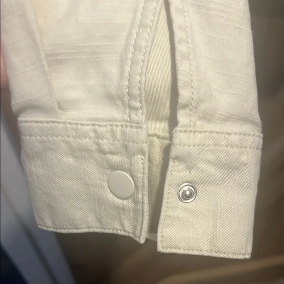 Lucky 🍀 Brand Women's Cream 💯 cotton Jacket L - Picture 6 of 8